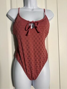 Target Rose Pink Eyelet One-Piece Swimsuit